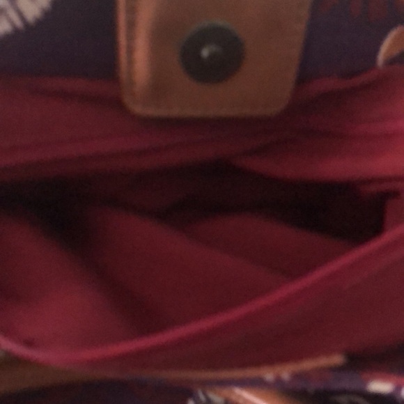 Talbots Purple Multicolor Paisley Medium Satchel Purse Handbag Bag - Picture 10 of 17